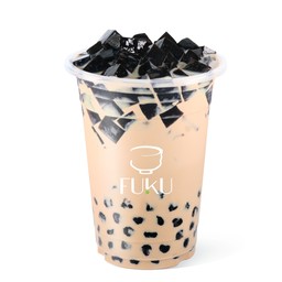 ดับเบิ้ลแบลคชานมสูตรไลท์ (ชานมใส่ไข่มุกบราวน์ชูการ์+เฉาก๊วย)