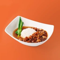 ข้าวหน้าไก่แพลนต์เบสราชวงศ์ วีแกน