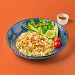 ข้าวผัดปลากุเลาเค็มเนื้อกุ้ง