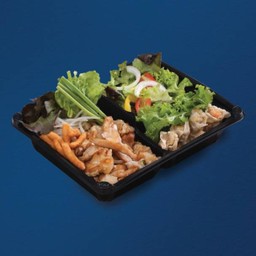 ก๋วยเตี๋ยวคั่วไก่สีฟ้า+มินิสลัด+มินิทานเล่น