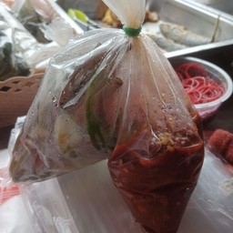 น้ำพริกปลาร้า+ผักต้ม+ไข่ต้ม