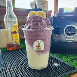 บลูเบอร์รี่+กล้วยหอม+น้ำผึ้งนมสด