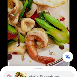 คะน้าทะเลราดข้าว