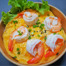 ข้าวหน้ากุ้ง+ไข่ข้น