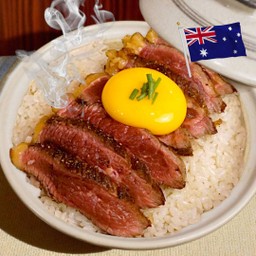 👉ลูกค้าซื้อซ้ำ สายเนื้อต้องถูกใจ👉ข้าวหน้าเนื้อออสเตรเลีย แบล็คแองกัส ดรายเอจ แพนกริล