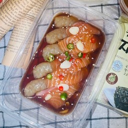 แซลมอนดอง+กุ้งดอง