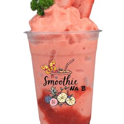 สตรอเบอร์รี่ + เสาวรสสมูทตี้(ใช้เนื้อผลไม้)