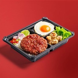 ข้าวหมูสับปลาเค็มไข่ดาว + มินิทานเล่น