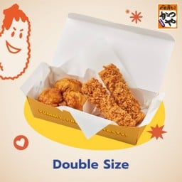 ดับเบิ้ลไซส์ 105.- ชีสซี่ สติ๊ก (2 ชิ้น) + คัตสึกุ้ง (1 ชิ้น) หรือ ไก่ทอดคาราเกะ (3 ชิ้น)