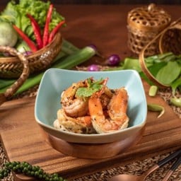 MB17-กุ้งกระเทียมผัดพริกไทยดำ (กับข้าว)