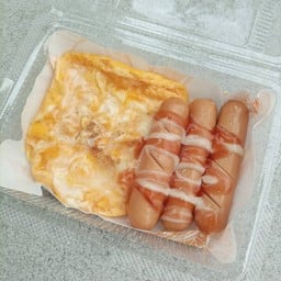 ไข่ข้นนุ่มๆ+ไส้กรอกไก่หนังกรอบ