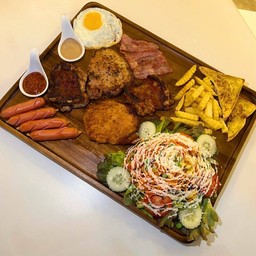 [อร่อยซ่ากับโค้ก] สเต็กเบิ้มเบิ้ม ชุดหมู+ไก่ +  โค้ก ออริจินัล (ขวด) 