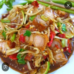 ตำปลาร้าหมูกรอบ