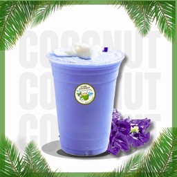 น้ำมะพร้าวปั่นนมสดอัญชัน