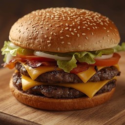 ดับเบิ้ลชีสเบอร์เกอร์เนื้อ (ไทย-แองกัส)