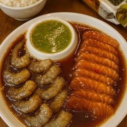 เซ็ต กุ้ง+ปลาแซลมอนดองซีอิ๊ว