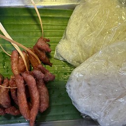 หมูพวงทอด L ( หมู 10 ข้าว 3 ) แถมฟรีน้ำพริก