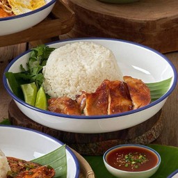 ข้าวหน้าไก่ย่างหนังกรอบ