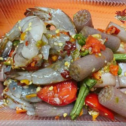 ตำสายบัวกุ้งสด