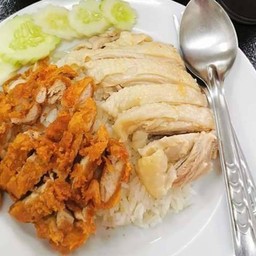 ข้าวมันไก่ต้ม+ไก่ทอด