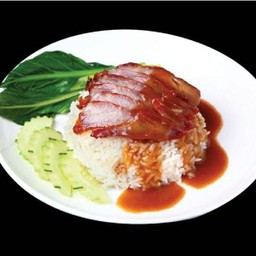 ข้าวหมูแดง(Red pork rice)