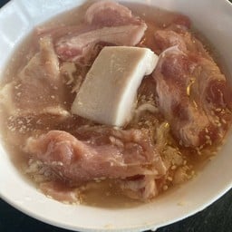 หมูกระทะ ชุดเนื้อหมูบวกสามชั้น 100รวมชุดผััก