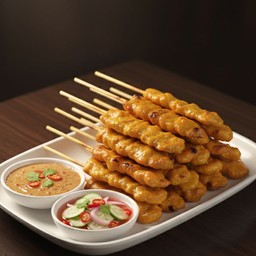 หมูสะเต๊ะ พร้อมทาน