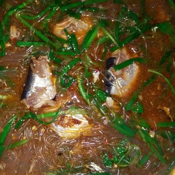 แกงปลากระป๋องใส่วุ้นเส้น ใส่ปลาร้า