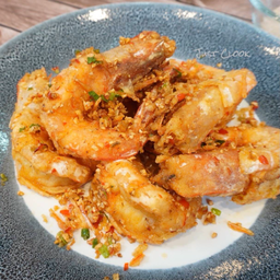 กับข้าวกุ้งคั่วพริกเกลือ