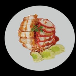 ข้าวหมูแดง+หมูกรอบ(Red pork and crispy pork rice)