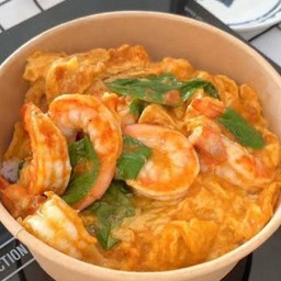 ข้าวไข่ข้นห่อหมกทะเลกุ้ง