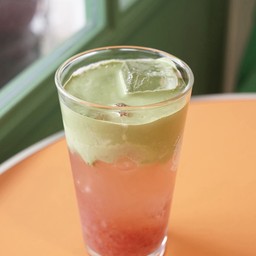 Matcha latte strawberry soda