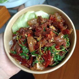 Stir-fried Basil Rice with Sun-dried Beef