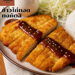 ข้าวไก่ทอดทงคัตสึ - ไก่ชุบเกล็ดขนมปังทอด