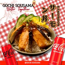 [อร่อยซ่ากับโค้ก] ข้าวหน้าปลาแซลมอนเทอริยากิ+โค้กออริจินอล
