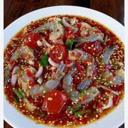 ยำกุ้งสดไข่แดงเค็ม