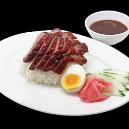 ข้าวเป็ดย่าง+หมูแเดง(Roast duck and red pork rice)