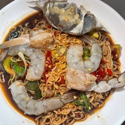 ตำมาม่าปูม้ากุ้งสด