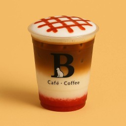สตรอเบอร์รี่คอฟฟี่ลาเต้ Strawberry Coffee Latte