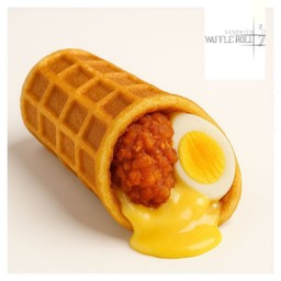 แซนวิชวาฟเฟิลโรลไส้ไก่เผ็ดทอดไร้น้ำมัน