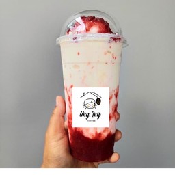 นมสดสตอเบอรี่ปั่น