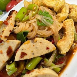 ตำเส้นเล็ก หมูยอ กากเจียว