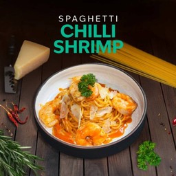 Spaghetti chilli shrimp