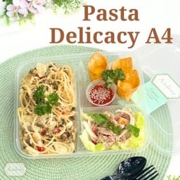 ครบรสอิ่มคุ้มในกล่องเดียว Pasta Delicacy A4 สปาเก็ตตี้หอยลายผัดกระเทียมพริกขี้หนูสด / เกี๊ยวกรอบห่อชีส / สลัดทูน่ารสแซ่บ
