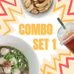 Combo Set 1 ก๋วยเตี๋ยว (เนื้อ) + น้ำดื่ม