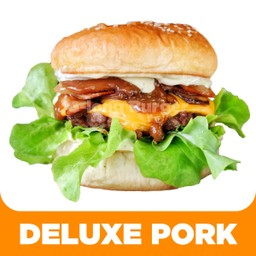 เบอร์เกอร์ ดีลักซ์หมู+เบค่อน+ชีส