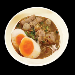 ก๋วยเตี้ยวต้มยำหมูมะนาวไข่ต้ม