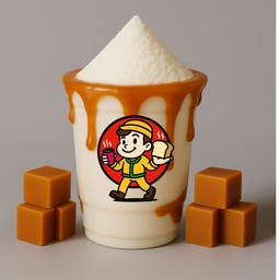 นมคาราเมลเย็น โปะมอลต์ จุกๆ - เย็น