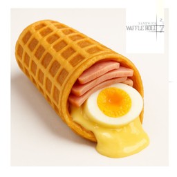 แซนวิชวาฟเฟิลโรลไส้แฮม