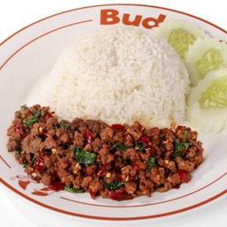 ข้าวกะเพราเนื้อออสสับ